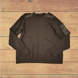 Ted Baker London Sage Green Wool Blend Microsuede Accent Sweater Size US 10/M